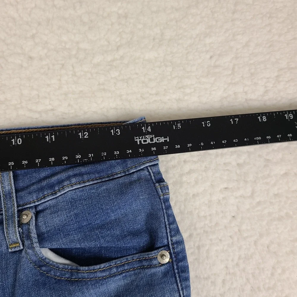 Levi's Jeans Womens 29x30 Blue Mile high Super Skinny Fray Medium Wash‎ Denim